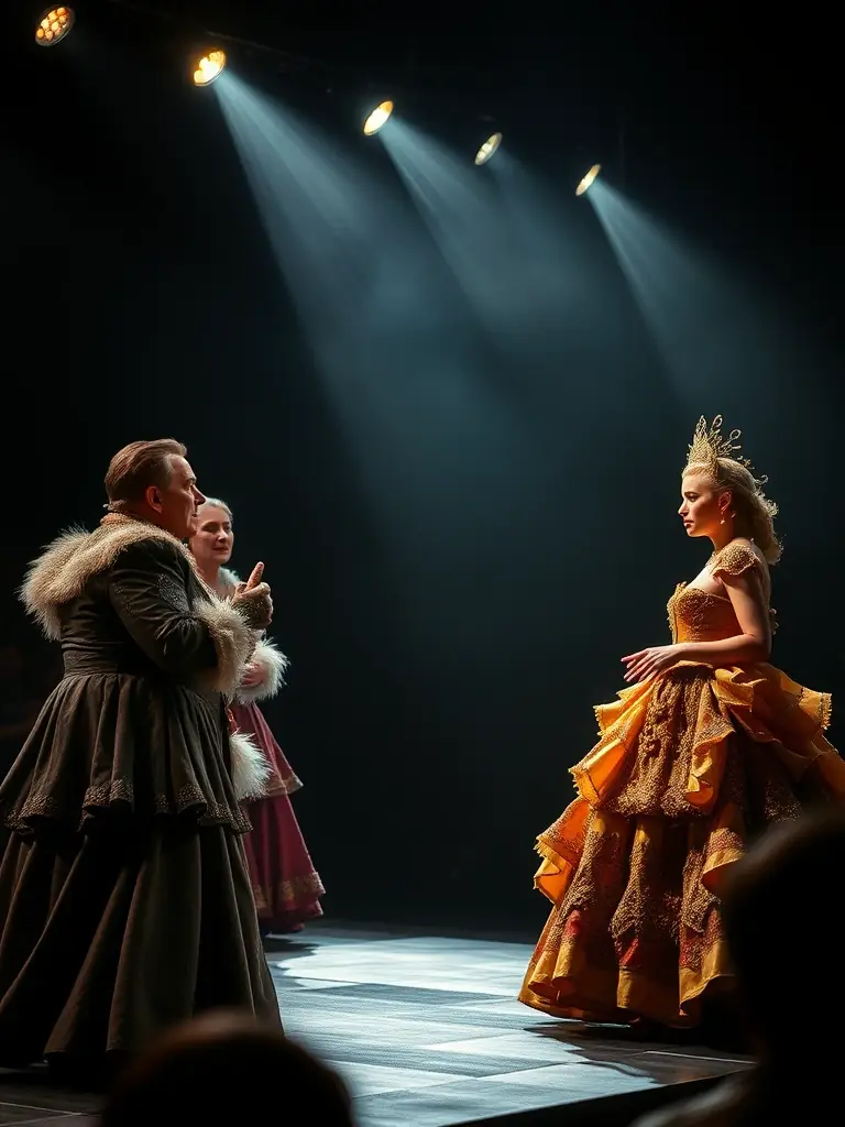 A vibrant photograph capturing a live performance funded by LA PHASE ACTIVE DU PLAN, showcasing actors on stage with expressive lighting and engaged audience members.